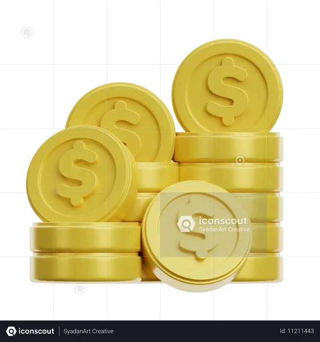 Monedas de oro  3D Icon