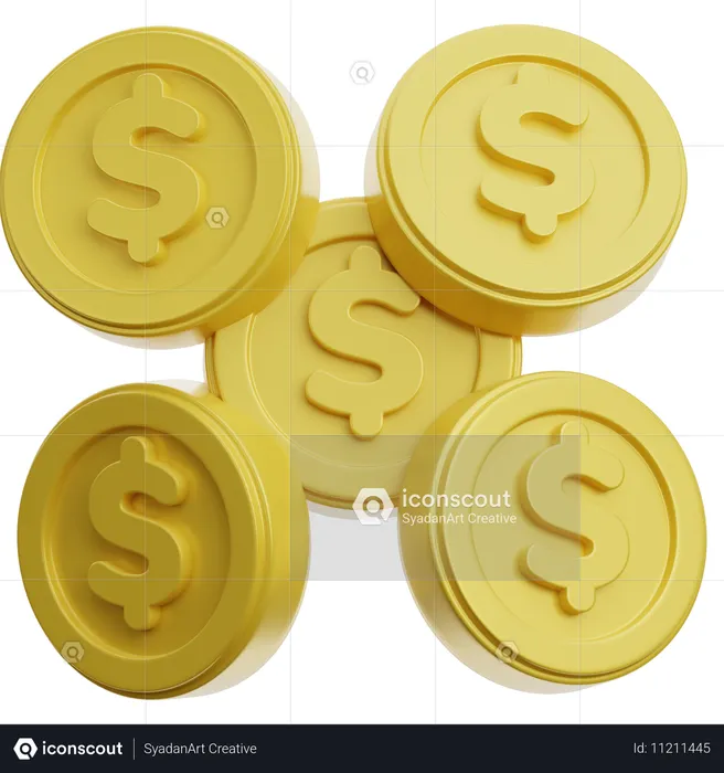 Monedas de oro  3D Icon