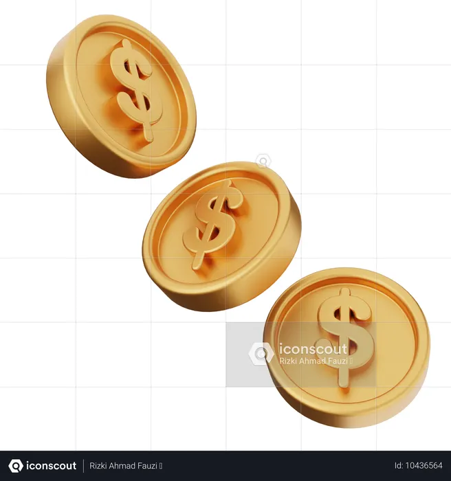 Monedas Dinero Dólar  3D Icon