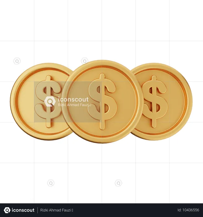 Monedas Dinero Dólar  3D Icon