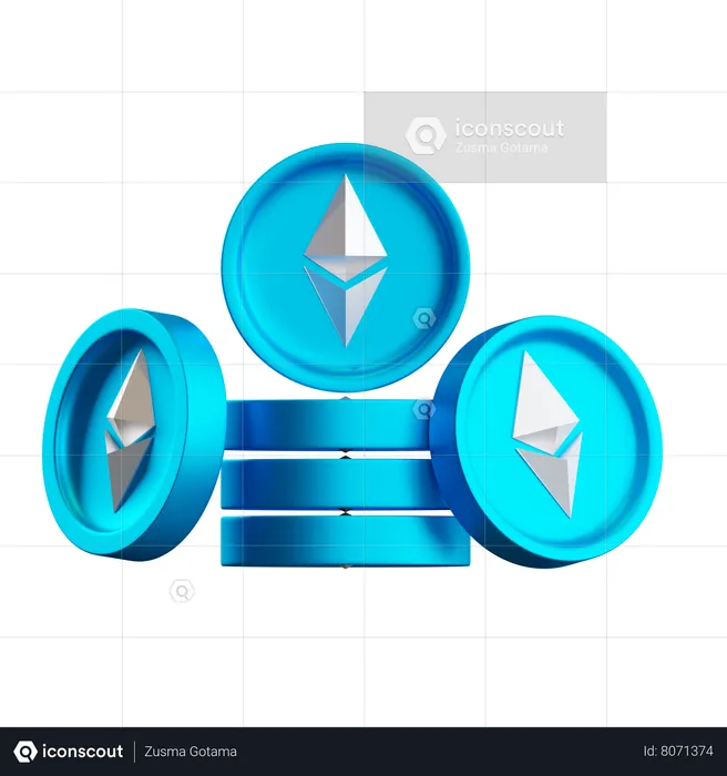 Monedas de etéreo  3D Icon