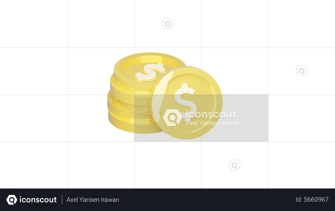 Monedas de usd  3D Icon