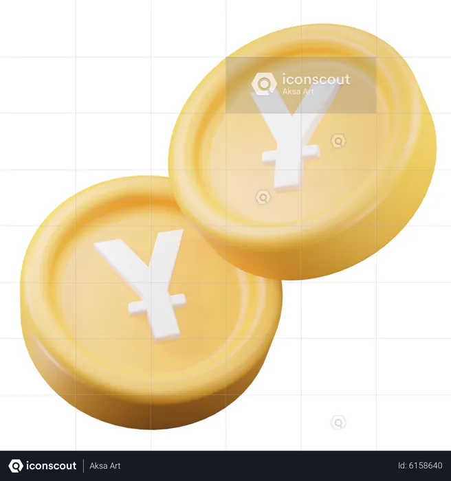 Monedas de yuanes  3D Icon