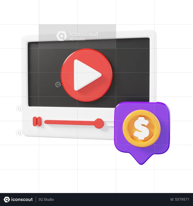 Videoinhalte monetarisieren  3D Icon