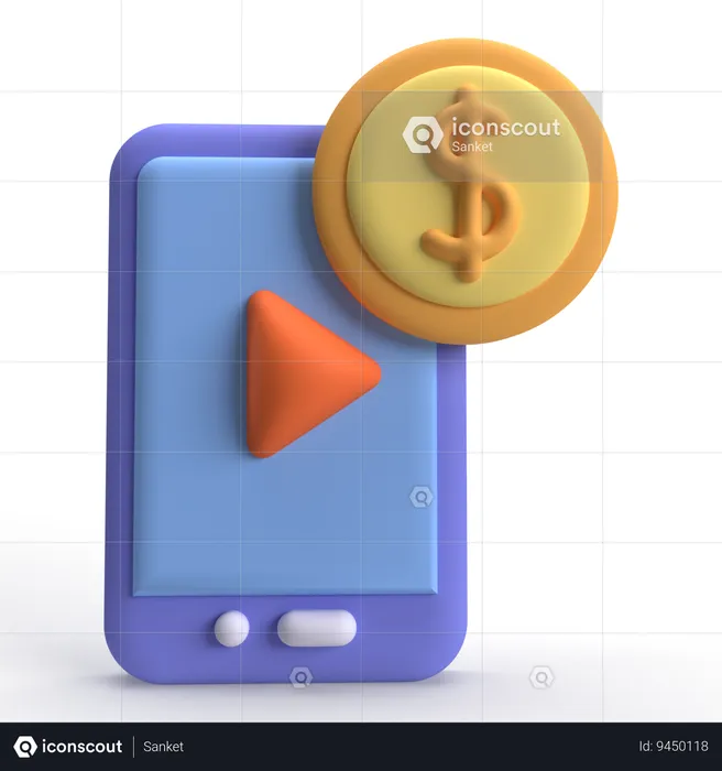 Monetización  3D Icon