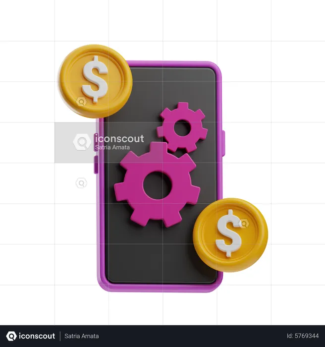 Monetización  3D Icon