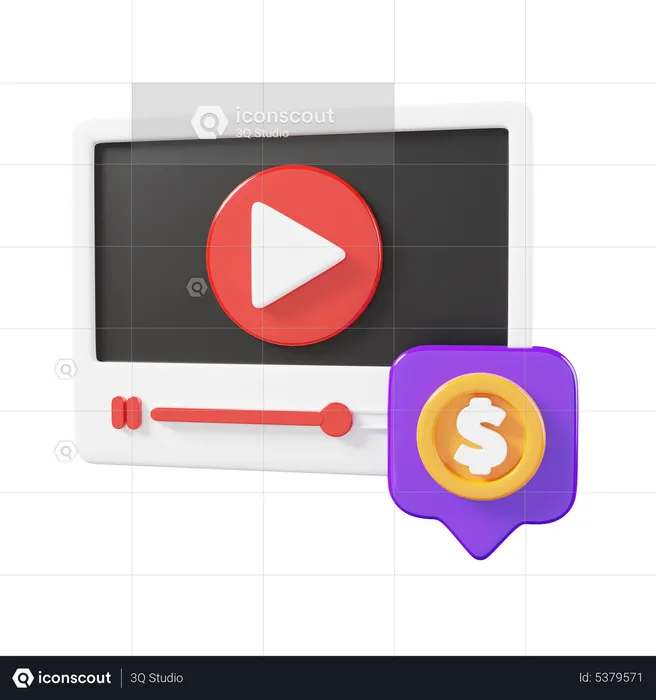 Monetize Video Content  3D Icon