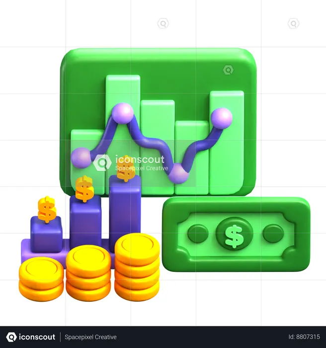 Money Analysis  3D Icon