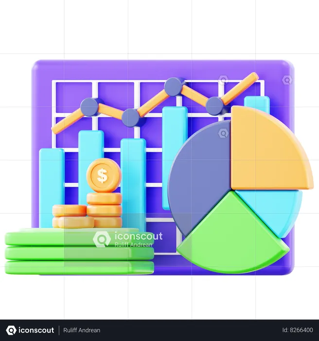 Money Analysis  3D Icon