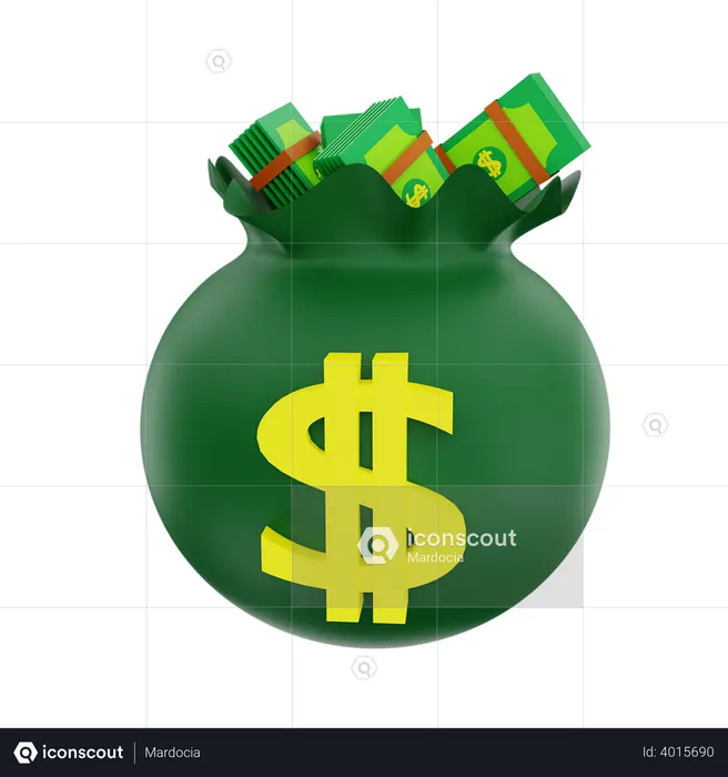 Money bag  3D Illustration