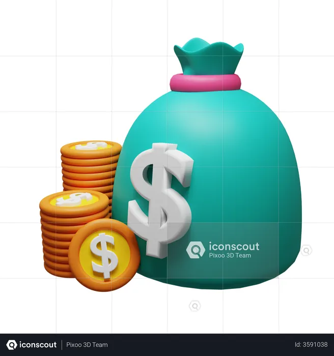 Money Bag  3D Illustration