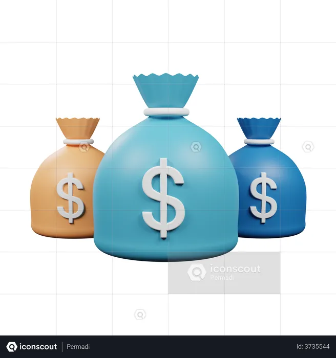 Money Bags  3D Illustration