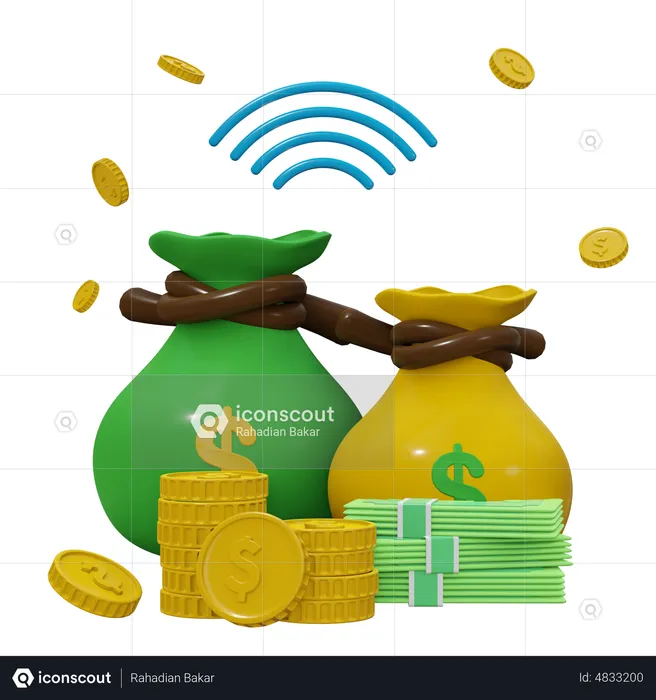 Money Bags  3D Icon