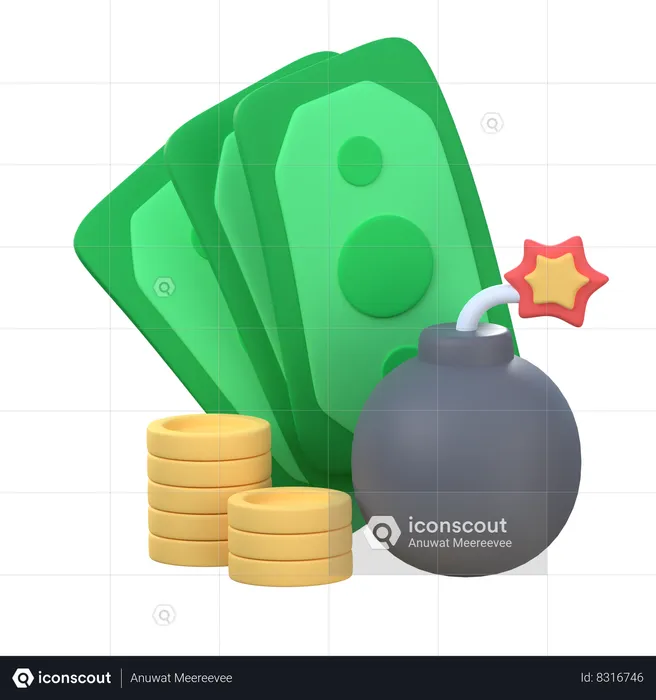 Money Bomb  3D Icon