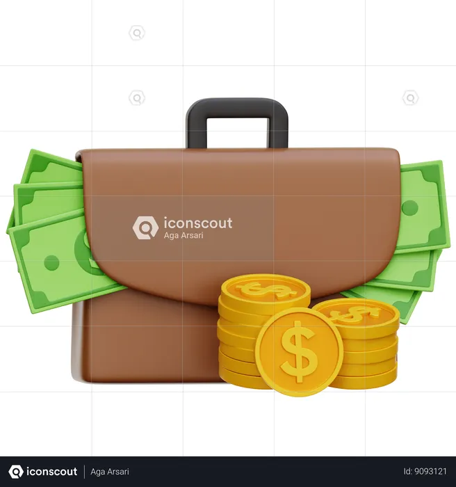 Money Briefcase  3D Icon