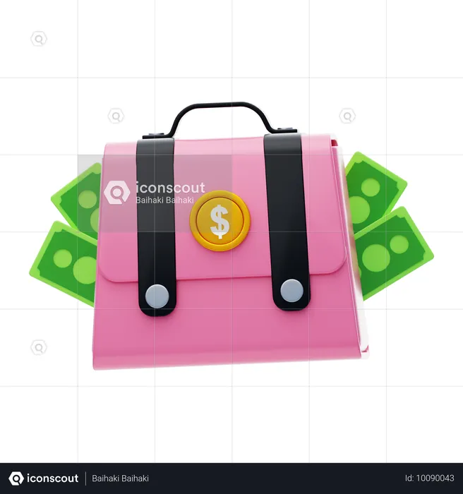 Money Briefcase  3D Icon