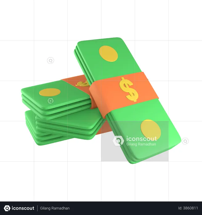 Money Bundle  3D Illustration