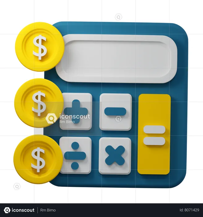 Money Calculation  3D Icon