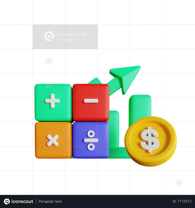 Money Calculation  3D Icon