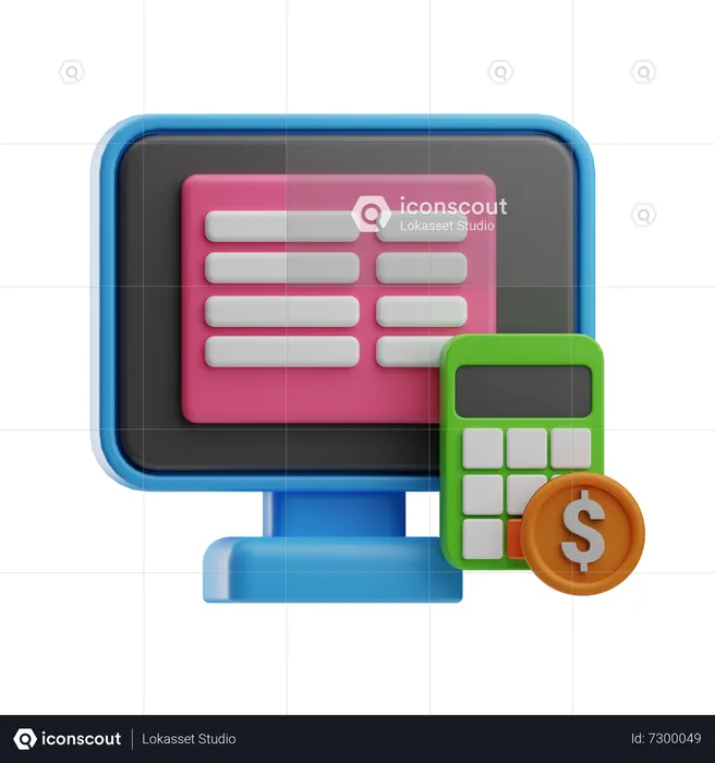 Money Calculation  3D Icon