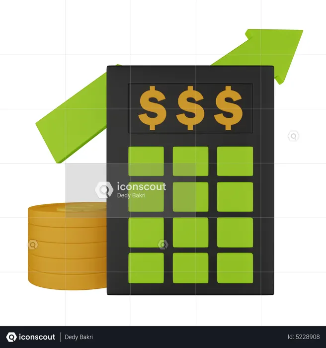 Money Calculation  3D Icon