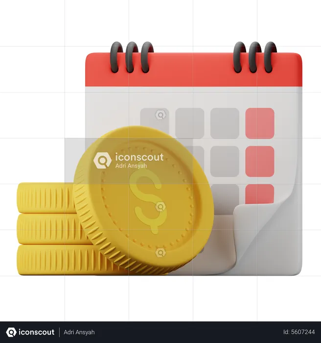 Money Calendar  3D Icon