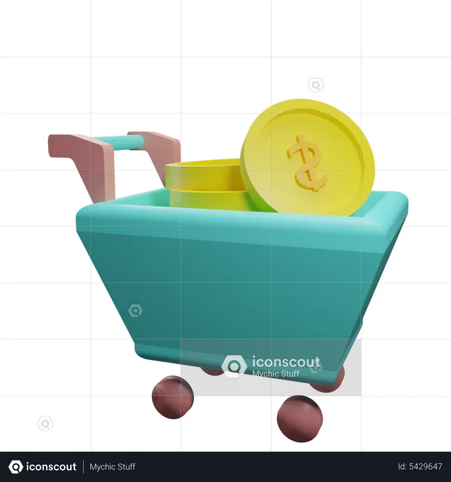 Money Cart  3D Illustration