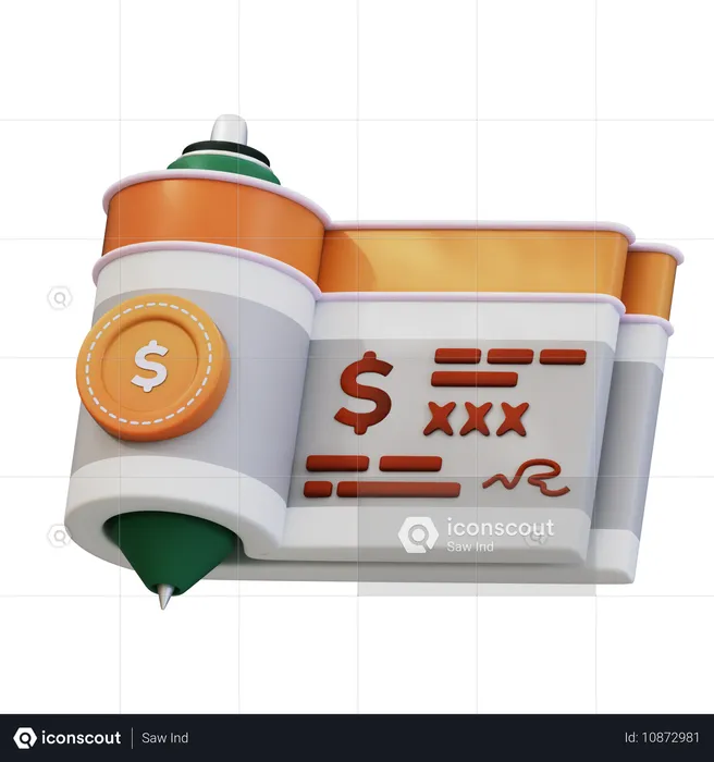 MONEY CHECK  3D Icon