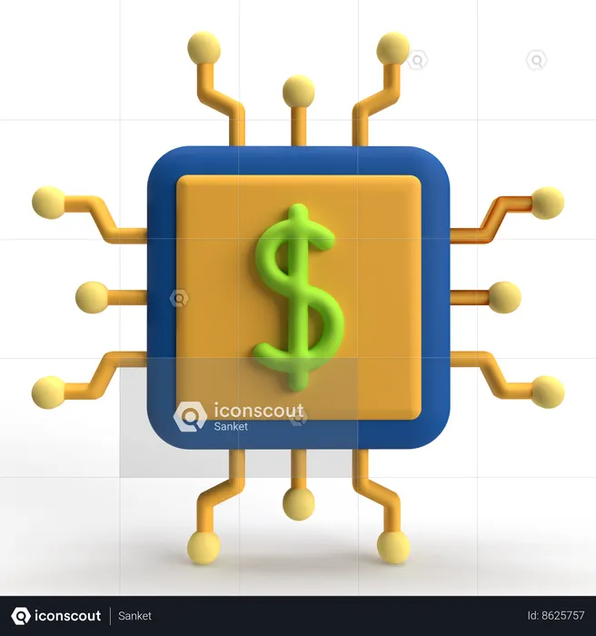 Money Chip  3D Icon