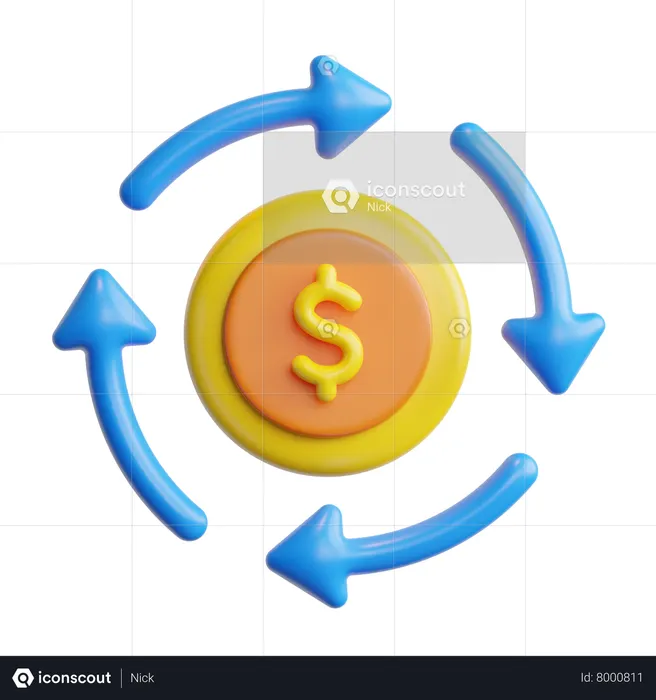 Money circle  3D Icon