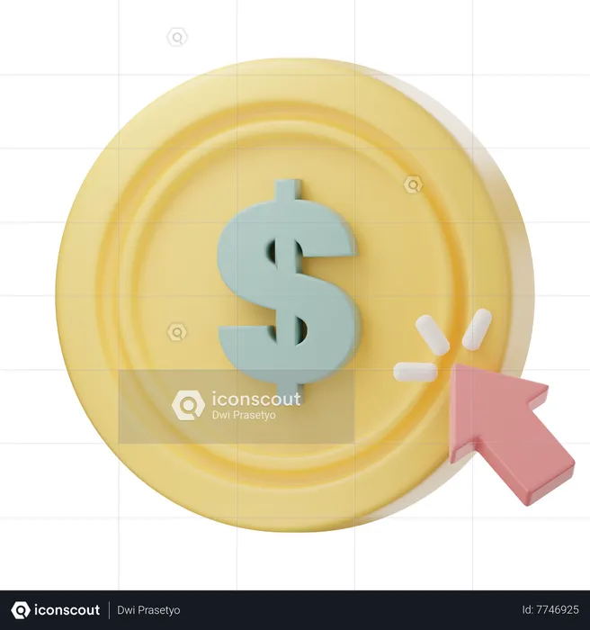 Money click  3D Illustration