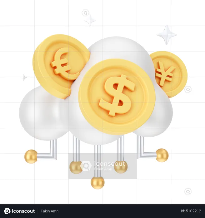 Money Cloud  3D Icon