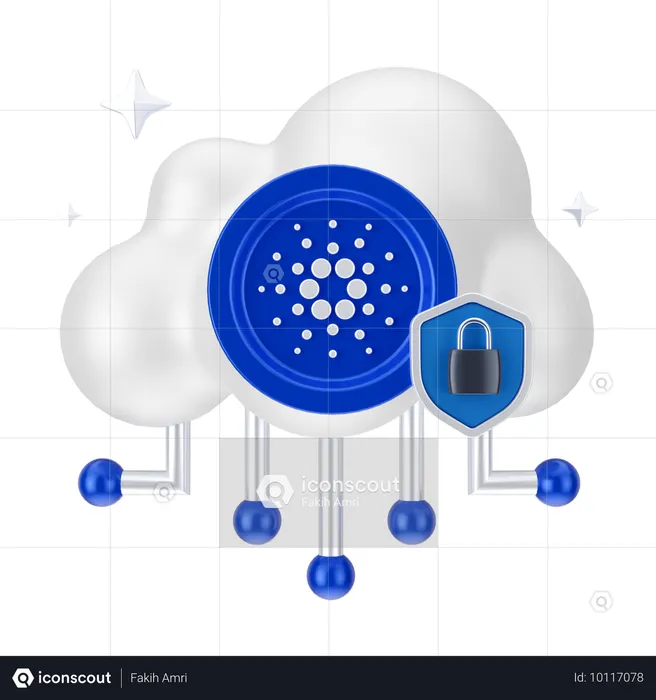 Money Cloud Security  3D Icon