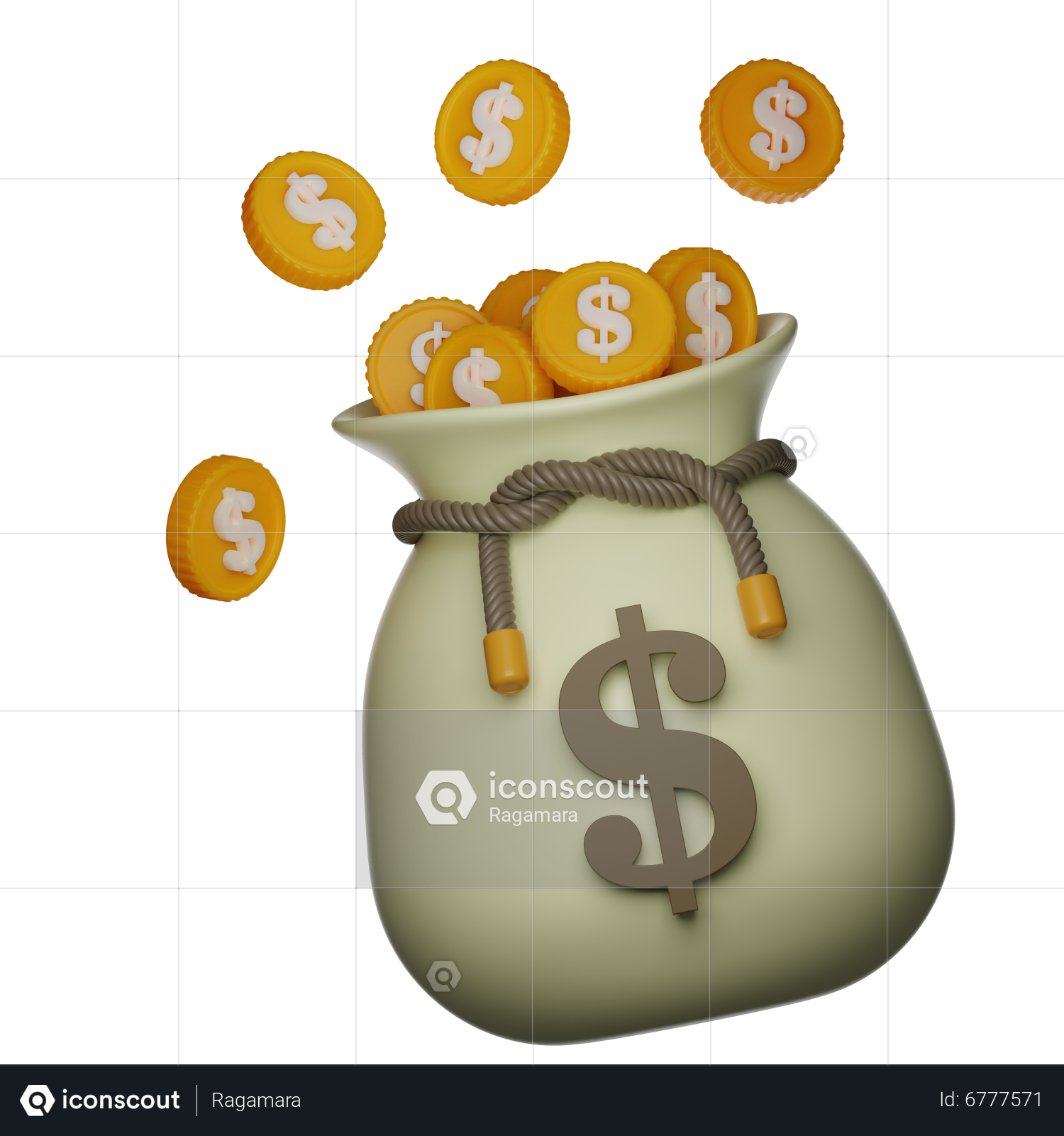 Premium Vector  Money bag icon, cash sack moneybag with dollar