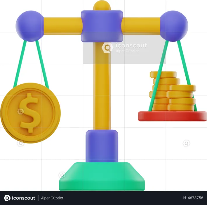 Money Comparison  3D Illustration