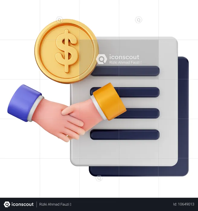 Money Contract  3D Icon