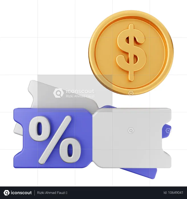 Money Discount  3D Icon