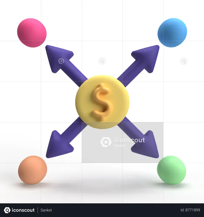 Money Distribution  3D Icon