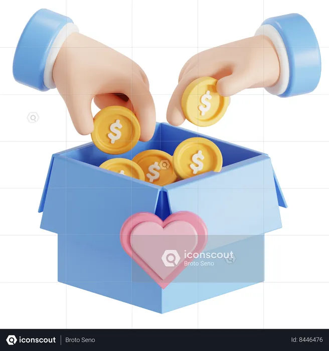 Money donation  3D Icon
