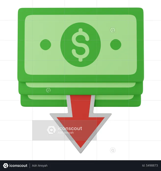 Money Drawdown  3D Icon