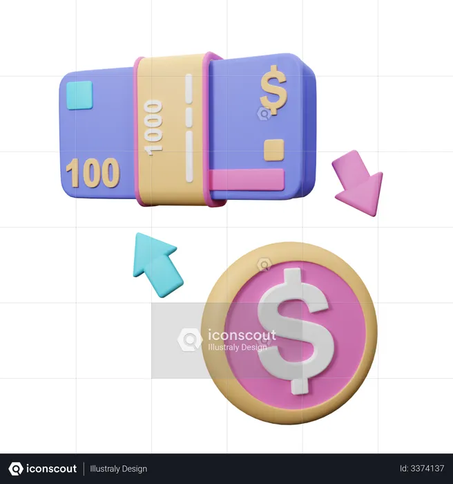 Money exchange  3D Icon