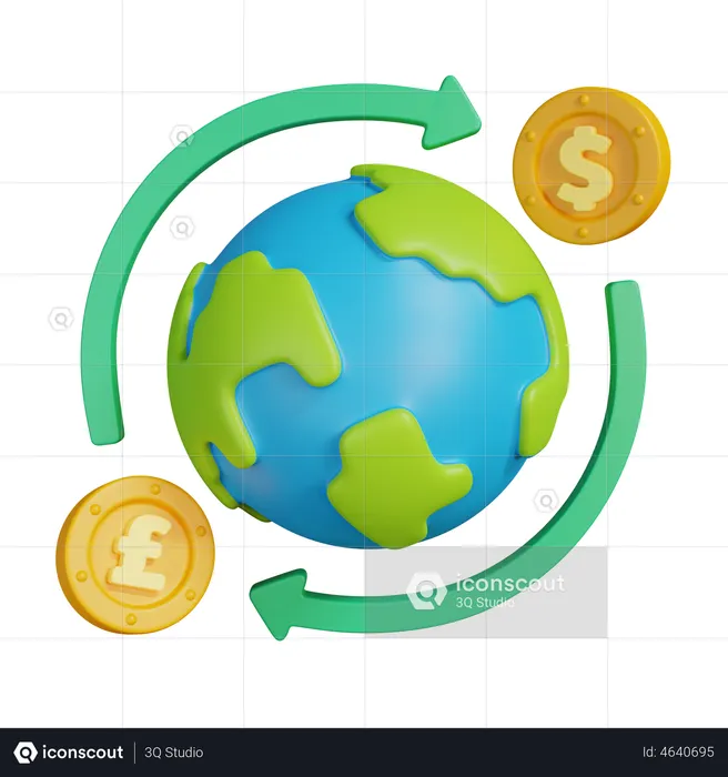 Money Exchnage  3D Illustration