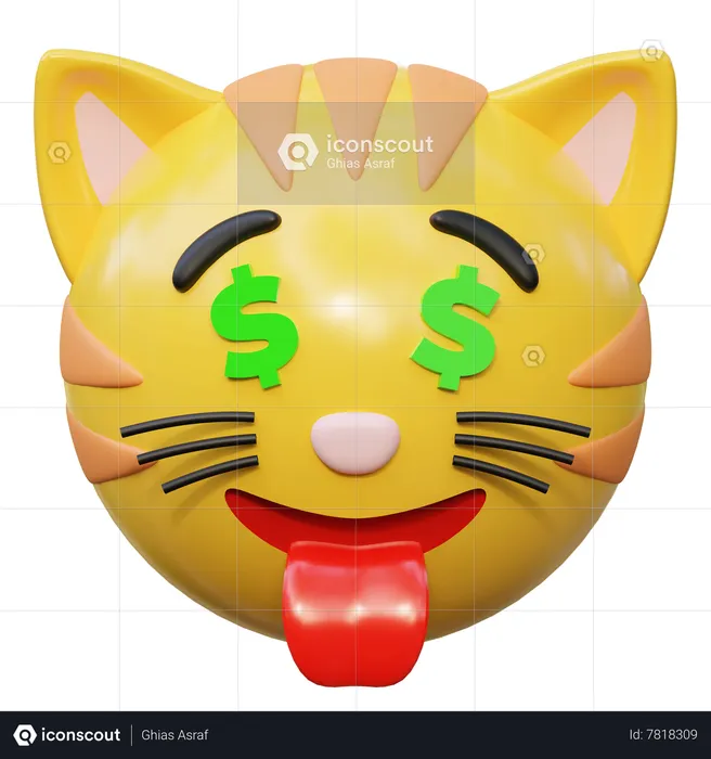 Money Eyes Emoji 3D Icon