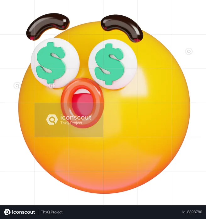 Money Eyes Emoji Emoji 3D Icon