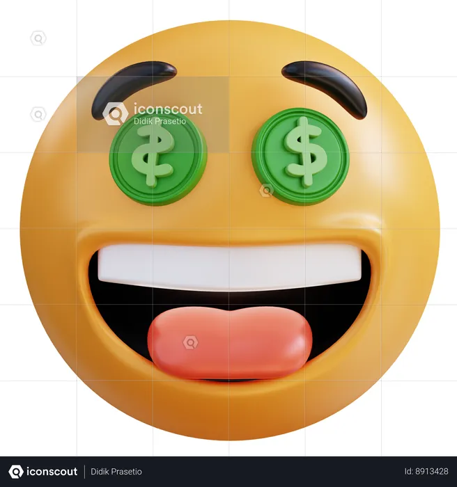 Money Eyes Emoji Emoji 3D Icon