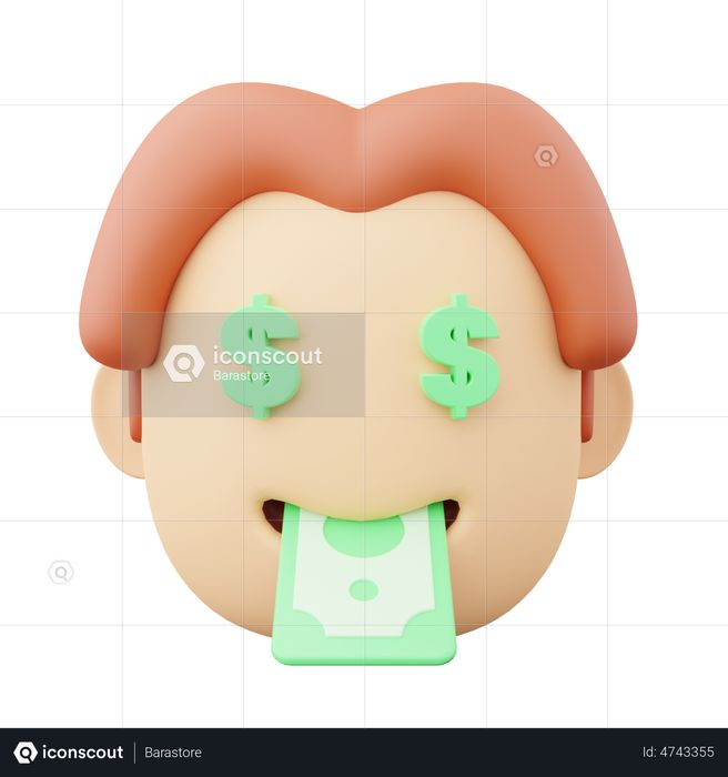 Premium Money Face Emoji 3D Illustration download in PNG, OBJ or Blend ...