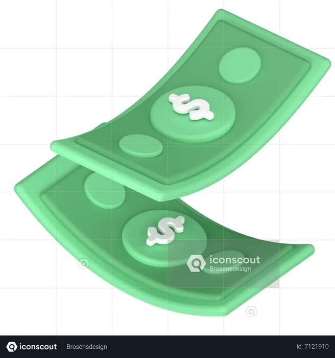 Money falling  3D Icon