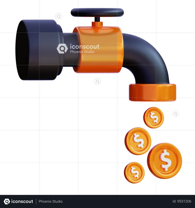 Money Faucet  3D Icon