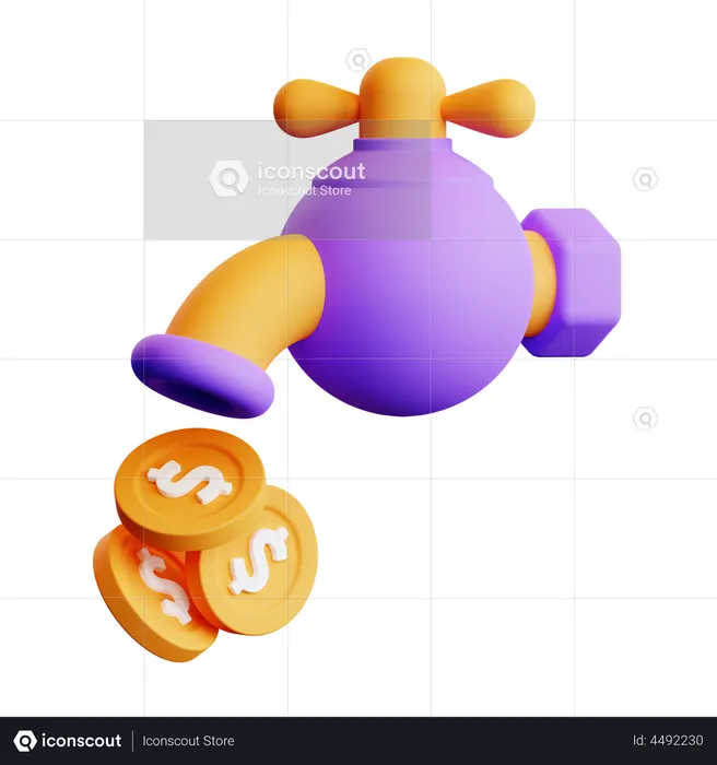 Money Faucet  3D Icon