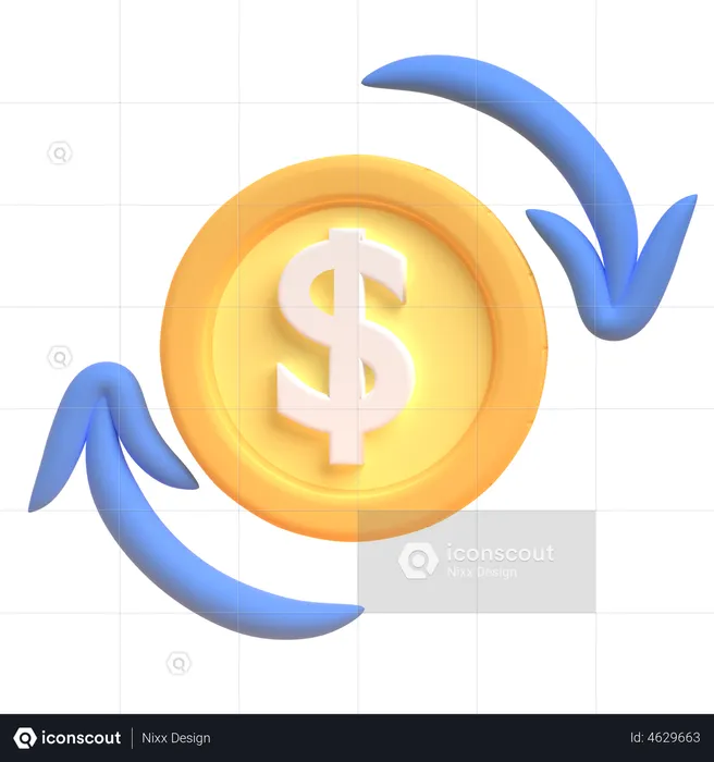 Money Flow  3D Illustration